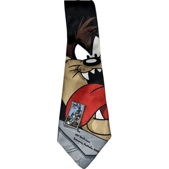 Looney Tunes Mania Other - Vintage 90s Looney Tunes Necktie USPS Stamp Collection Taz Tasmanian Devil